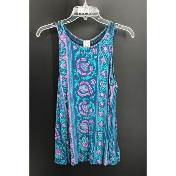Anthropologie Akemi + Kim SLEEVELESS FILIGREE LACE BACK TANK SIZE M BLUE PURPLE - Picture 1 of 6